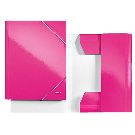 Mape din carton - Mapa LEITZ Wow, carton cu elastic - roz metalizat