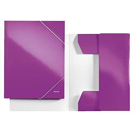 Mapa LEITZ Wow, carton cu elastic - mov metalizat