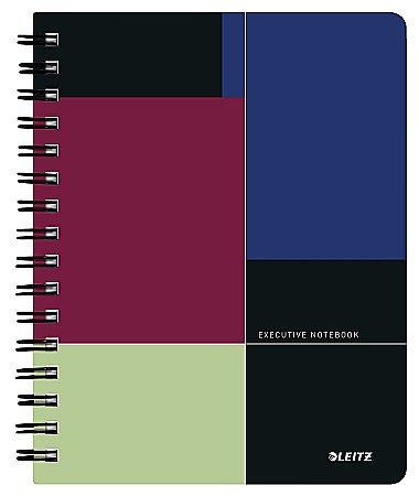 Produse din hartie - Caiet de birou LEITZ Executive, PP, A5, cu spira, dictando - negru/violet