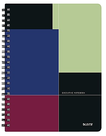 Produse din hartie - Caiet de birou LEITZ Executive, PP, A4, cu spira, matematica - negru/violet