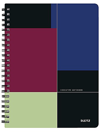 Produse din hartie - Caiet de birou LEITZ Executive, PP, A4, cu spira, dictando - negru/violet