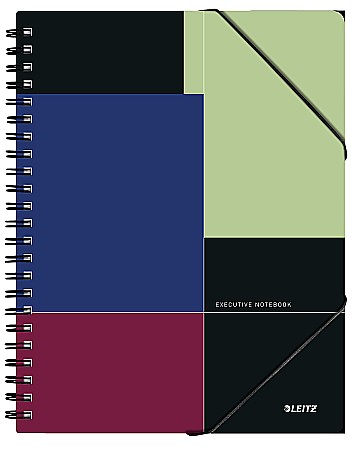 Produse din hartie - Caiet de birou LEITZ Executive Be Mobile, PP A4, cu spira, matematica - negru/violet