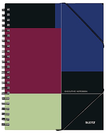 Produse din hartie - Caiet de birou LEITZ Executive Be Mobile, PP A4, cu spira, dictando - negru/violet