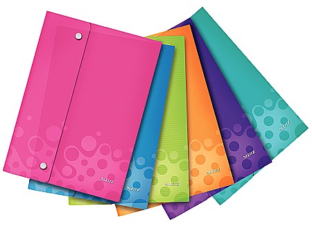 Mape din plastic - Mapa de protec?ie LEITZ Wow cu capse, PP, 6 buc/set - diverse culori