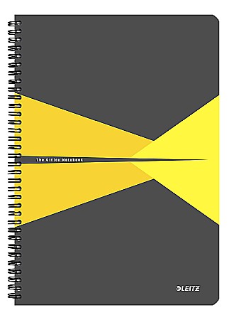 Produse din hartie - Caiet de birou LEITZ Office, PP, A4, cu spira, matematica - galben