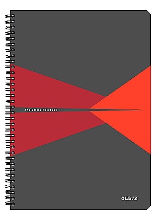 Produse din hartie - Caiet de birou LEITZ Office, PP, A4, cu spira, matematica - rosu