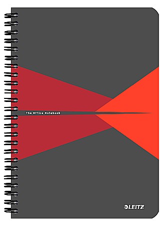 Produse din hartie - Caiet de birou LEITZ Office, PP, A5, cu spira, matematica - rosu