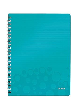 Produse din hartie - Caiet de birou LEITZ Wow, PP, A4, cu spira, dictando - turcoaz metalizat
