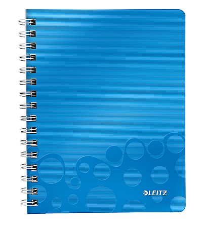 Produse din hartie - Caiet de birou LEITZ Wow, PP, A5, cu spira, dictando - albastru metalizat