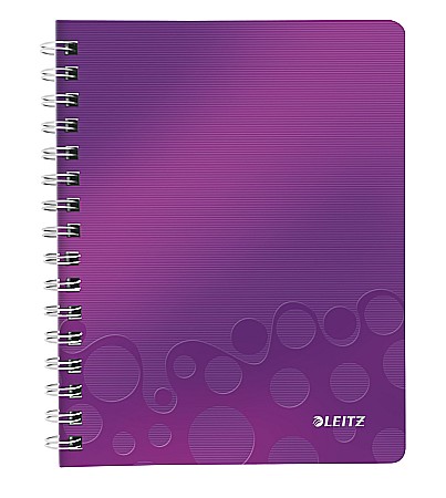 Produse din hartie - Caiet de birou LEITZ Wow, PP, A5, cu spira, dictando - mov metalizat