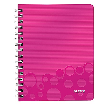 Produse din hartie - Caiet de birou LEITZ Wow, PP, A5, cu spira, matematica - roz metalizat