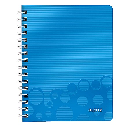Produse din hartie - Caiet de birou LEITZ Wow, PP, A5, cu spira, matematica -albastru metalizat