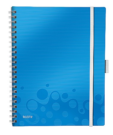 Produse din hartie - Caiet de birou LEITZ Wow Be Mobile, PP, A4, cu spira, dictando - albastru metalizat
