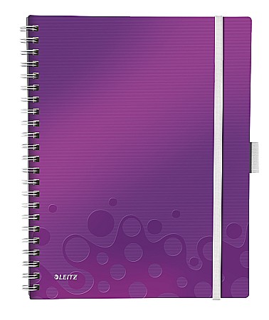 Produse din hartie - Caiet de birou LEITZ Wow Be Mobile, PP, A4, cu spira, dictando - mov metalizat