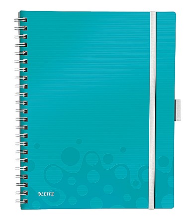 Produse din hartie - Caiet de birou LEITZ Wow Be Mobile, PP, A4, cu spira, matematica - turcoaz metalizat