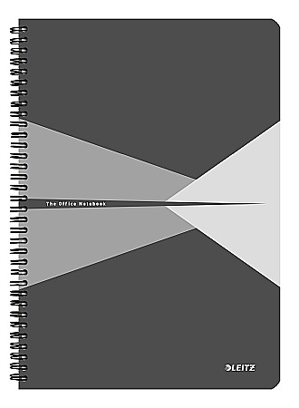 Produse din hartie - Caiet de birou LEITZ Office, carton, A4, cu spira, matematica - gri