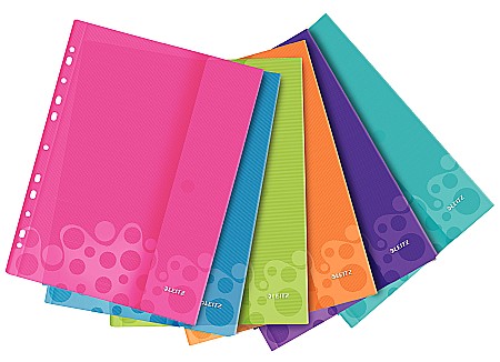 Mape din plastic - Folie protec?ie color LEITZ Wow cu arici, 6 buc/set - diverse culori