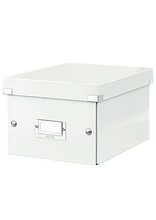 Cutii de arhivare - Cutie LEITZ Click & Store mica 216 x 160 x 282 mm, carton laminat - alb