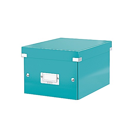 Cutii de arhivare - Cutie LEITZ Click & Store mica 216 x 160 x 282 mm, carton laminat - turcoaz