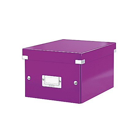 Cutii de arhivare - Cutie LEITZ Click & Store mica 216 x 160 x 282 mm, carton laminat - mov