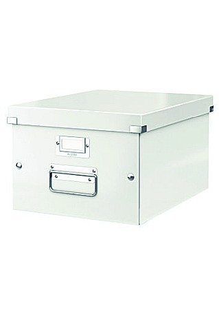 Cutie LEITZ Click & Store medie 281 x 200 x 369 mm, carton laminat - alb