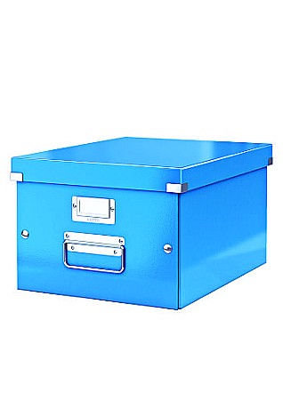 Cutie LEITZ Click & Store medie 281 x 200 x 369 mm, carton laminat - albastru