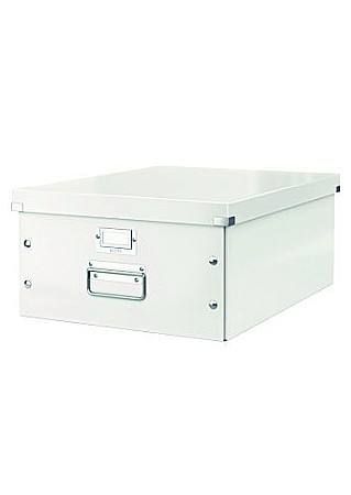 Cutii de arhivare - Cutie LEITZ Click & Store mare 369 x 200 x 484 mm, carton laminat - alb