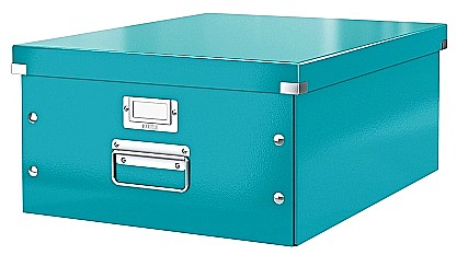 Cutii de arhivare - Cutie LEITZ Click & Store mare 369 x 200 x 484 mm, carton laminat - turcoaz