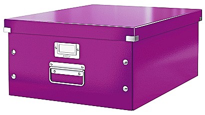 Cutii de arhivare - Cutie LEITZ Click & Store mare 369 x 200 x 484 mm, carton laminat - mov