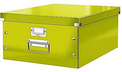Cutii de arhivare - Cutie LEITZ Click & Store mare 369 x 200 x 484 mm, carton laminat - verde