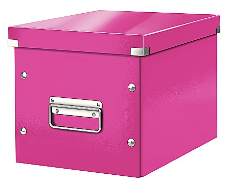Cutii de arhivare - Cutie LEITZ Click & Store Cub, medie - roz