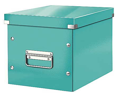 Cutii de arhivare - Cutie LEITZ Click & Store Cub, medie - turcoaz