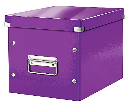 Cutii de arhivare - Cutie LEITZ Click & Store Cub, medie - mov