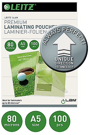 Aparatura pentru birou - Folie LEITZ UDT pentru laminare la cald, A5, 80 microni 100 folii/top