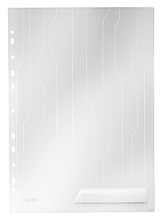 Folie protectie documente - Mapa LEITZ Combi File, cu eticheta, PP, A4, 200 mic, 5 buc/set - transparent