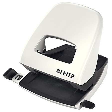 Perforator metalic LEITZ WOW 5008 NeXXt Series, cutie, 30 coli - alb perla