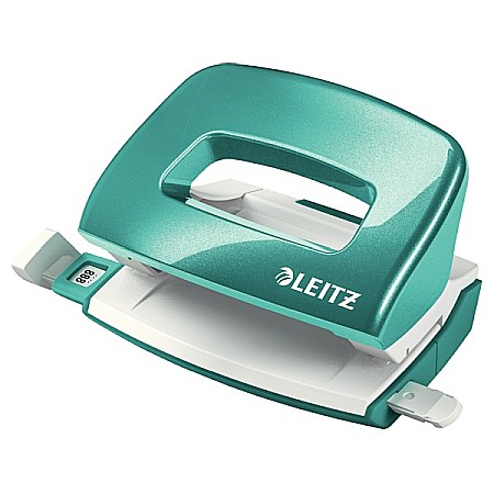 Perforatoare - Perforator metalic LEITZ 5060 WOW Mini NeXXt Series, 10 coli - turcoaz metalizat