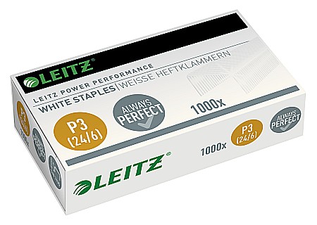 Capse LEITZ Power Performance 24/6 albe, 1000/cutie