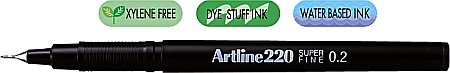 Linere - Liner ARTLINE 220, varf fetru 0.2mm - negru