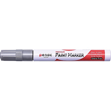 Markere cu vopsea - Marker cu vopsea PENAC, rezistent la temperaturi inalte, varf rotund, grosime scriere 2-4mm - argint