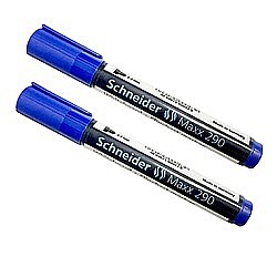 Markere pentru table si flipchart-uri - Marker SCHNEIDER Maxx 290, pentru tabla de scris+flipchart, varf rotund 2-3mm - albastru