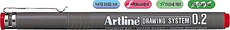 Markere pentru desen - Marker pentru desen tehnic ARTLINE, varf fetru 0.2mm - rosu
