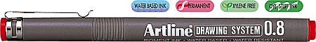 Markere pentru desen - Marker pentru desen tehnic ARTLINE, varf fetru 0.8mm - rosu