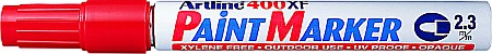 Instrumente de scris - Marker cu vopsea ARTLINE 400XF, corp metalic, varf rotund 2.3mm - rosu