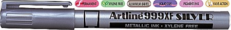 Markere cu vopsea - Marker cu vopsea ARTLINE 999XF, corp metalic, varf rotund 0.8mm - argintiu