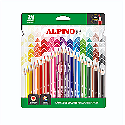 Creioane colorate - Creioane colorate, cutie carton, 24 culori/set, ALPINO Up