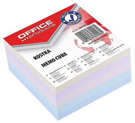 Cuburi din hartie - Cub hartie 85x85x40mm, Office Products - hartie culori pastel asortate