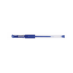 Pixuri cu gel - Pix transparent cu gel, cu rubber grip, varf 0.5mm, Office Products - albastru