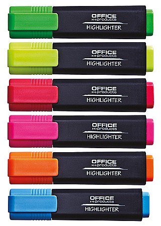 Textmarkere - Textmarker varf lat, 6 culori/set, Office Products