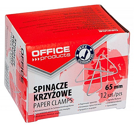 Agrafe si accesorii - Agrafe cromate tip fluture, 65 mm, 12/cutie, Office Products